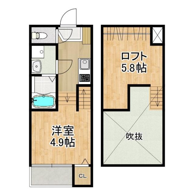 諫早市貝津町のアパートの間取り