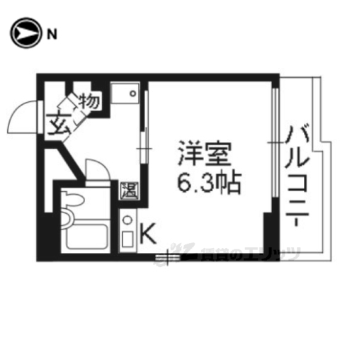 京都市上京区元本満寺町のマンションの間取り