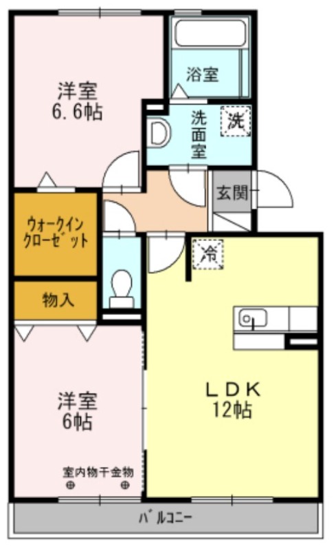 静岡県浜松市中央区萩丘２（アパート）の賃貸物件の間取り
