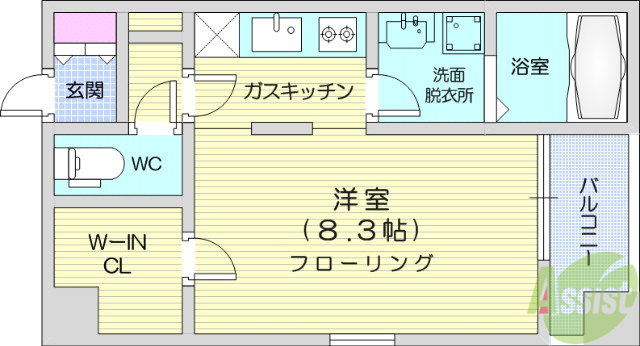 仙台市青葉区北目町のマンションの間取り