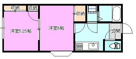 上田市下之条のアパートの間取り