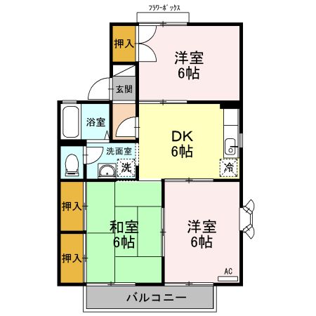 ドミール屋島　A棟の間取り