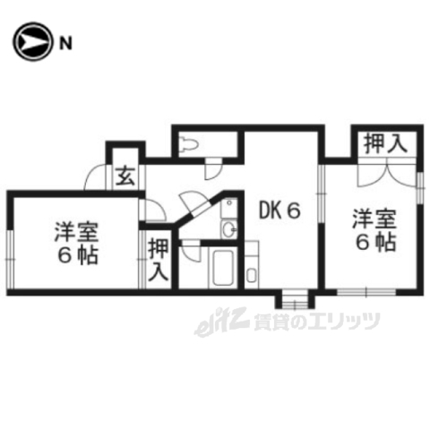 京都市伏見区深草開土町のアパートの間取り