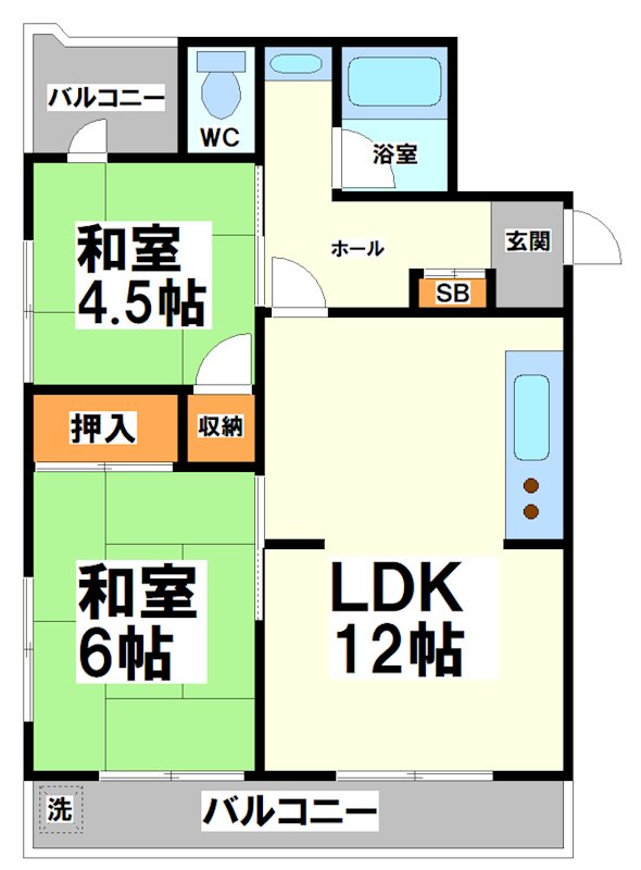 世田谷区桜上水のマンションの間取り