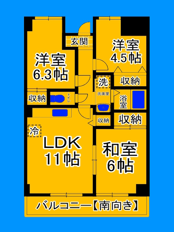 堺市堺区向陵中町のマンションの間取り