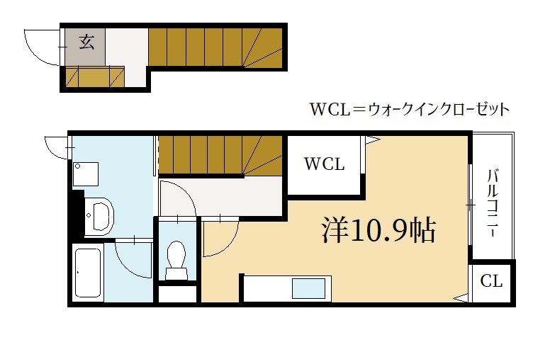 京都市北区上賀茂西後藤町のアパートの間取り