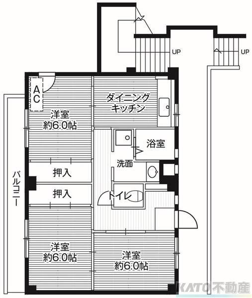 横浜市旭区川井宿町のマンションの間取り