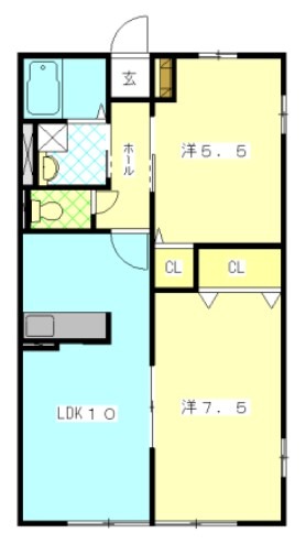 浜松市浜名区細江町気賀のアパートの間取り