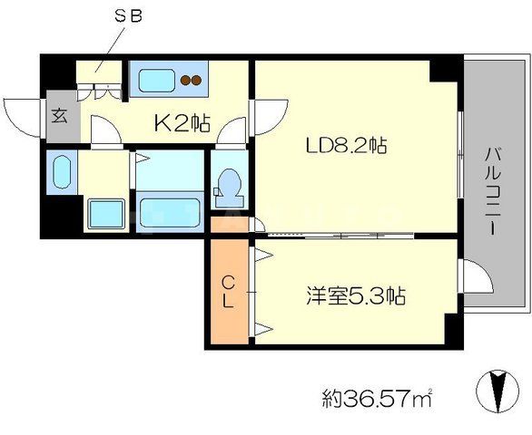 京都市中京区藤本町のマンションの間取り