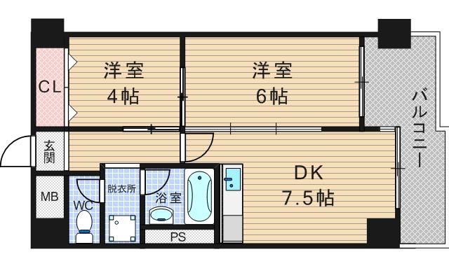 カルマーレナンバウエストの間取り