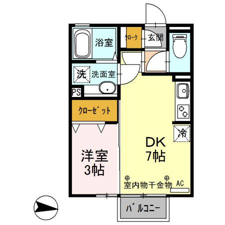 藤岡市森のアパートの間取り