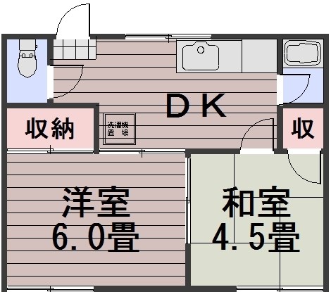 【岡山市中区新京橋のアパートの間取り】