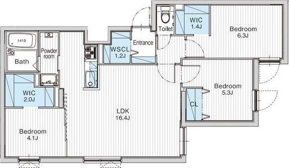 【ＪＡＮＵＳ　ｒｅｓｉｄｅｎｃｅｓ南平岸ステージの間取り】