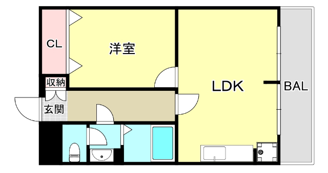 神戸市灘区記田町のマンションの間取り