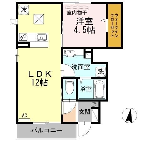 倉敷市沖新町のアパートの間取り