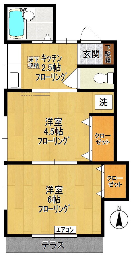 第2おおしま荘1号棟の間取り