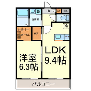 常滑市原松町のマンションの間取り