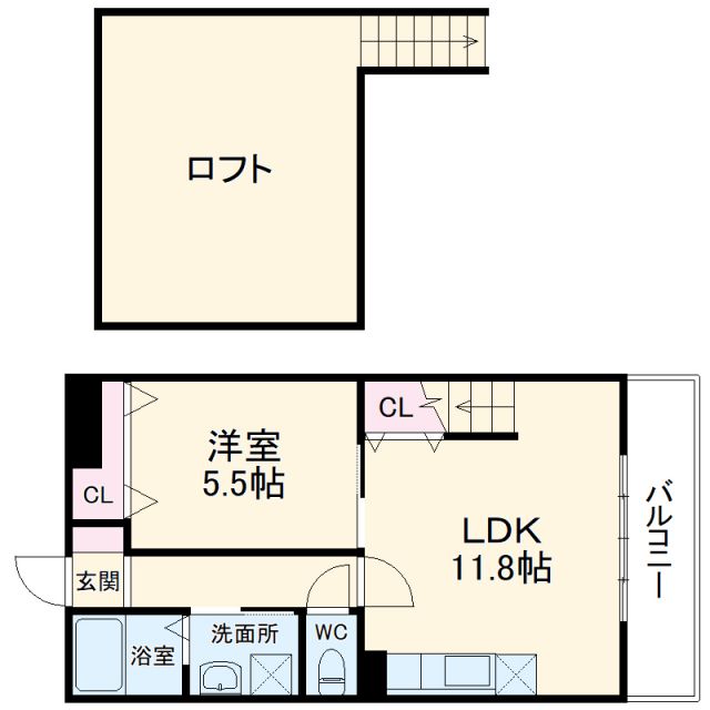 京都市西京区川島尻堀町のアパートの間取り