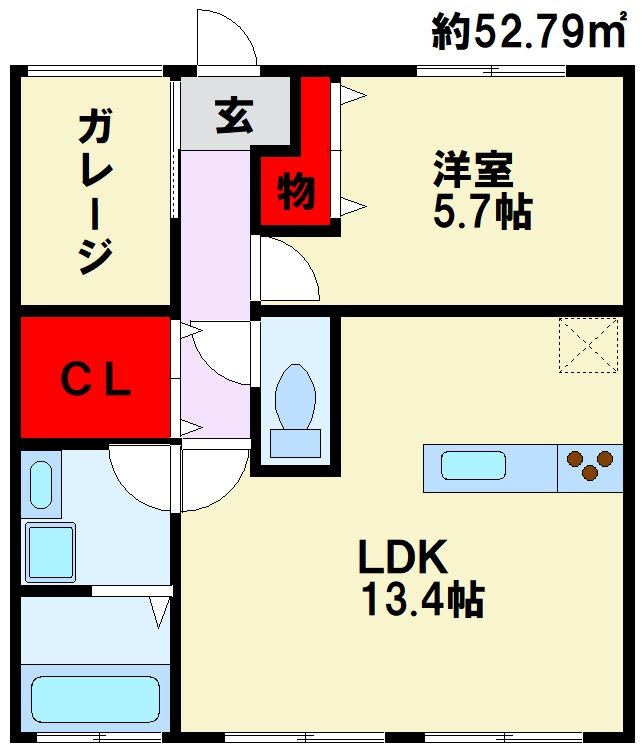 中間市中間のアパートの間取り