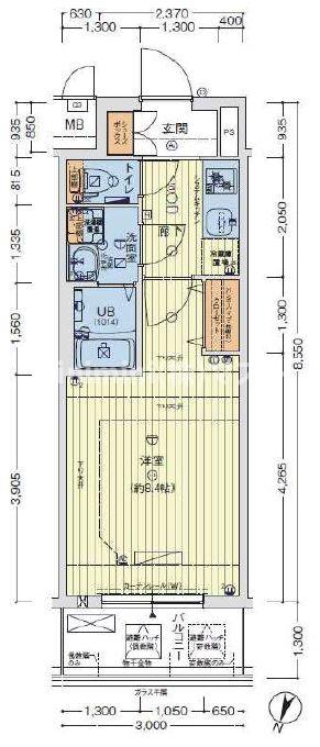 セオリー大阪パーチェの間取り