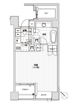 中央区銀座のマンションの間取り