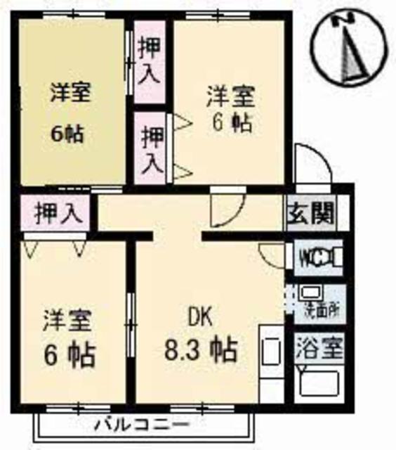サンビレッジ高松　Ｇ棟の間取り