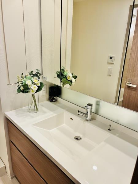 洗面設備　脱衣スペースもあります