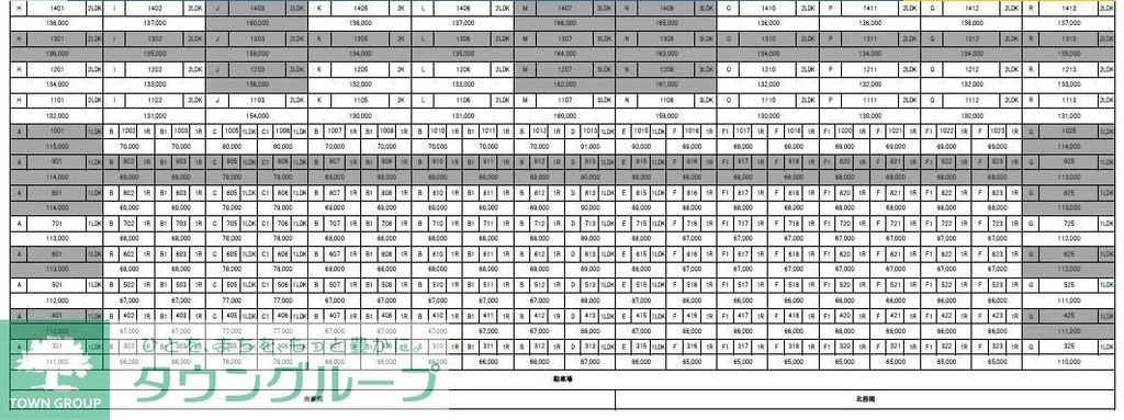 その他　建物賃料表