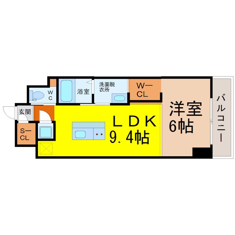 地下鉄東山線 亀島駅 徒歩7分 12階建 築3年の間取り写真