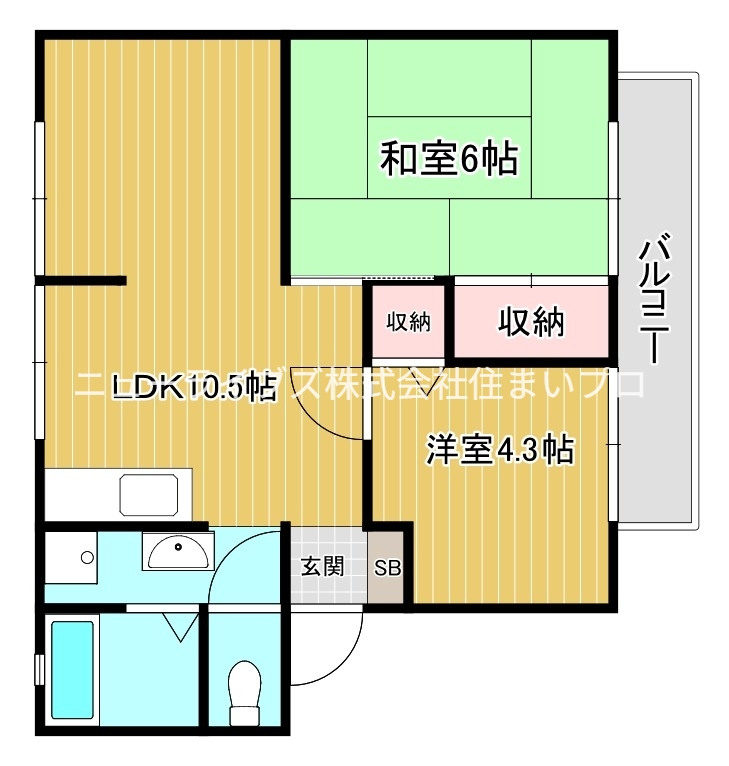 京阪本線 香里園駅 徒歩16分 2階建 築35年の間取り写真