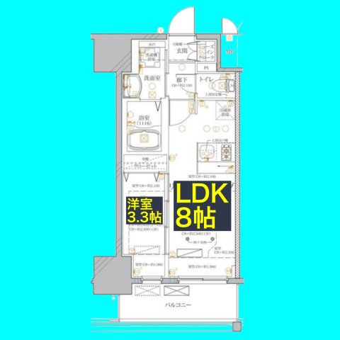 地下鉄鶴舞線 浅間町駅 徒歩1分 13階建 築5年の間取り写真