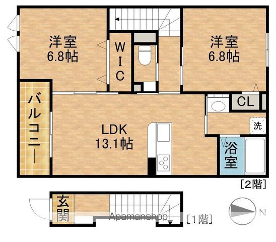 ＪＲ東海道本線 浜松駅 バス乗車時間：13分 最寄りバス停で下車 徒歩2分 2階建 築5年の間取り写真