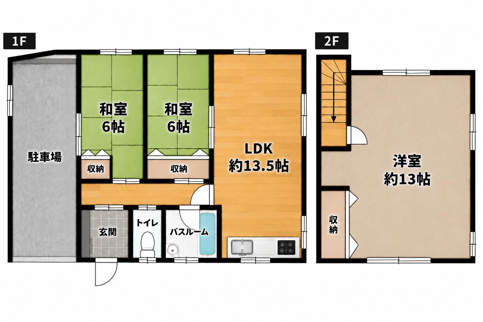 豊原町DIY可能戸建ての間取り写真