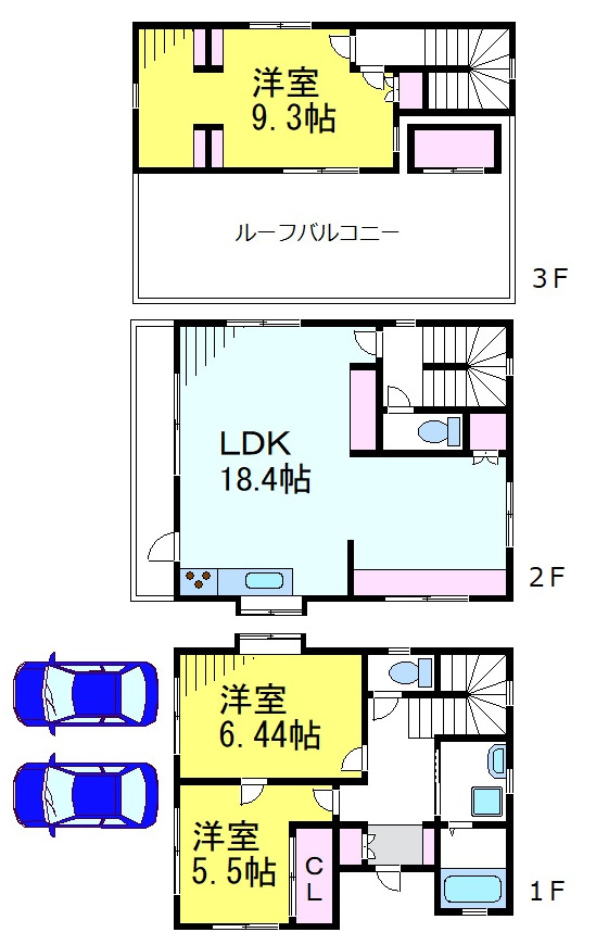 境三丁目戸建の間取り写真