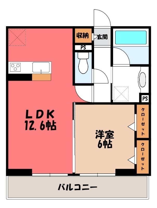 ノーブルラフィネ万平町 Aの間取り写真