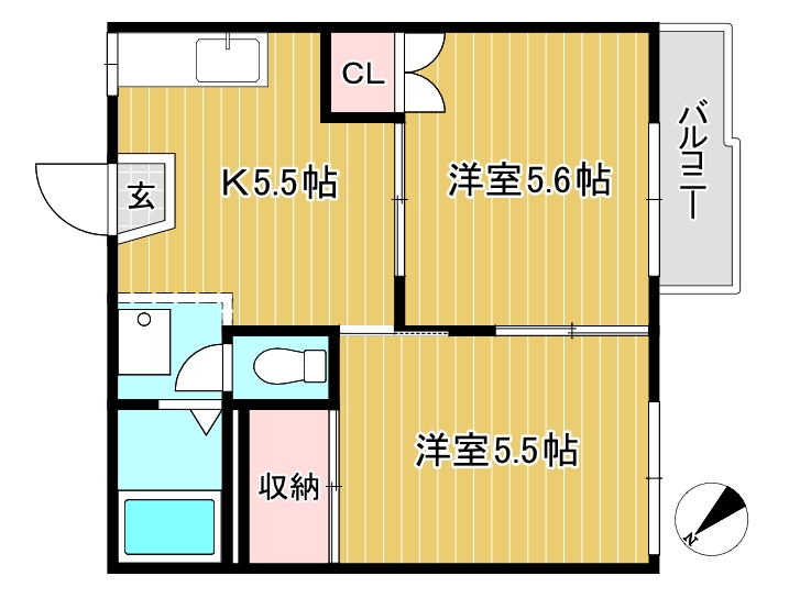 ツインハイツＡの間取り