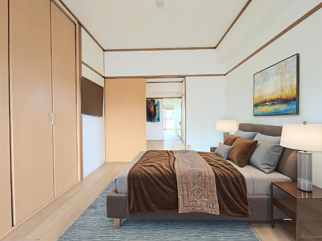 居室・リビング　※ＣＧ加工のため家具は現地になく、賃料に含まれません