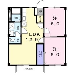 姫路市新在家本町のアパートの間取り