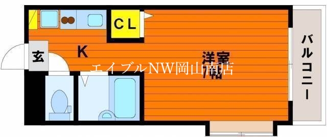 岡山市南区福富西のマンションの間取り