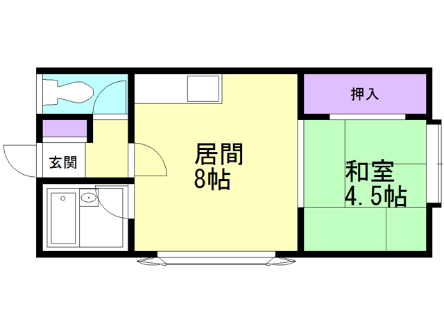 函館市千歳町のアパートの間取り