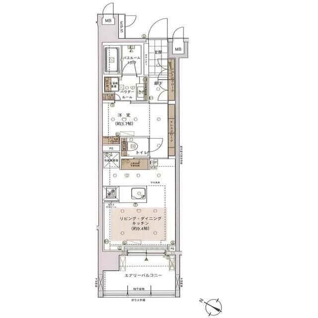 グラサージュ横濱桜木町フィオーレヴェールの間取り