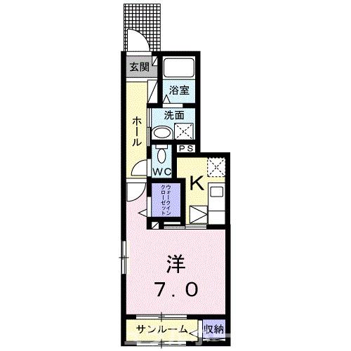 豊橋市中浜町のアパートの間取り