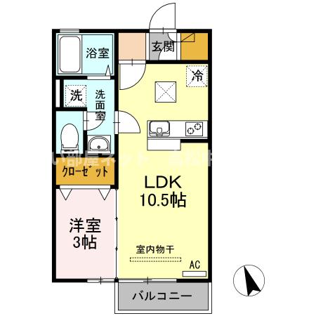 リビングタウン伏石II A棟の間取り