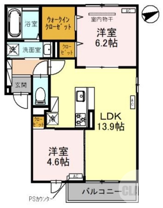 堺市北区金岡町のアパートの間取り