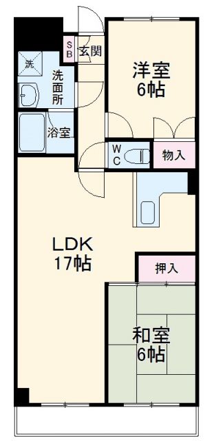 横浜市青葉区千草台のマンションの間取り