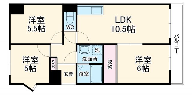 名古屋市名東区高針台のマンションの間取り