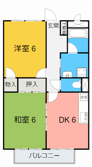 碧南市日進町のアパートの間取り