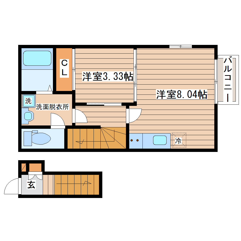 名取市増田のアパートの間取り