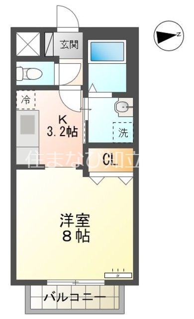 豊田市渋谷町のアパートの間取り