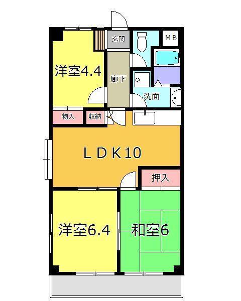 青梅市野上町のマンションの間取り